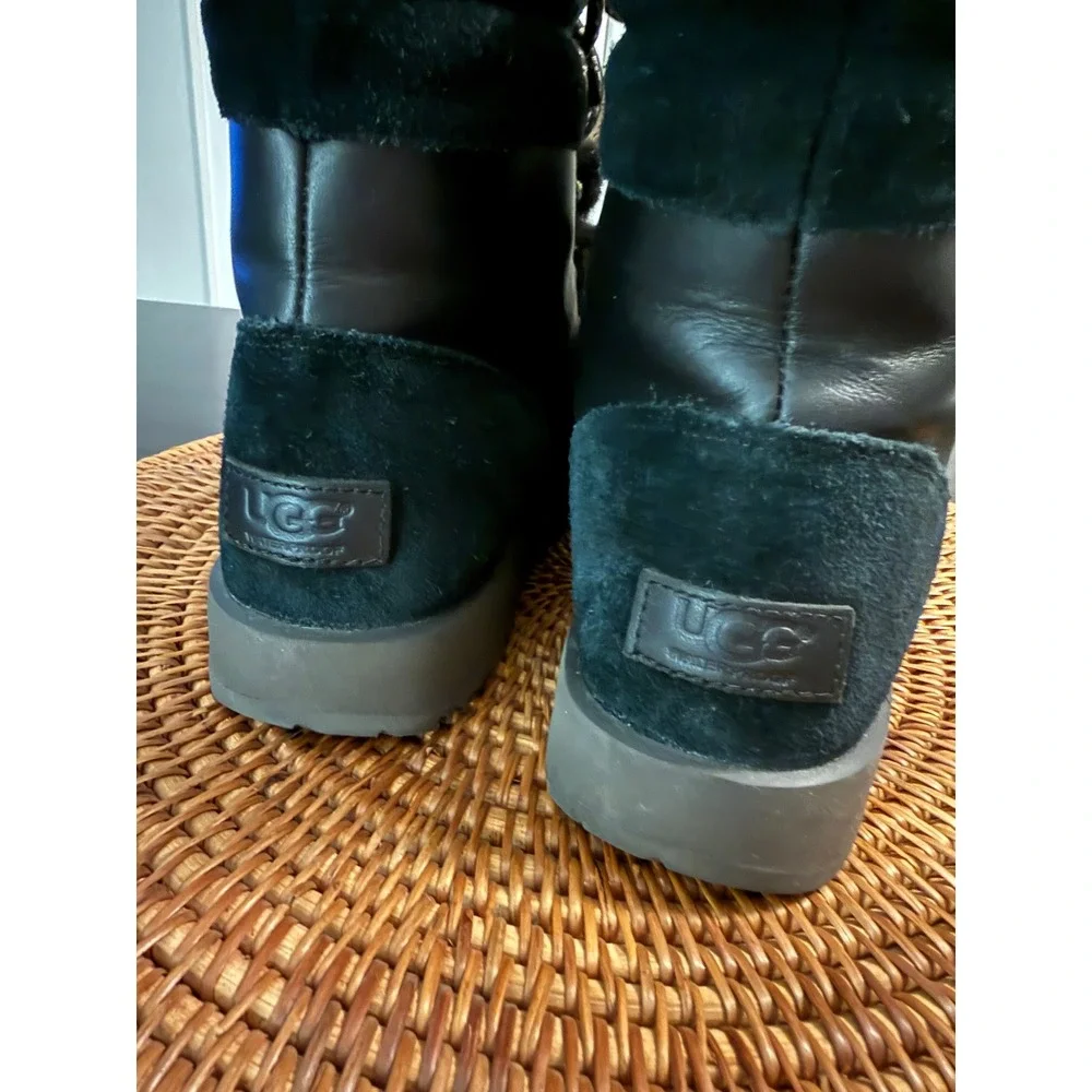 UGG Viki Boot Black‎ Waterproof Leather  Vibram Arctic Grip Women